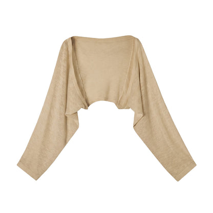 SOMESOWE S2609080 Batwing sleeve cooling sensation cardigan (khaki)