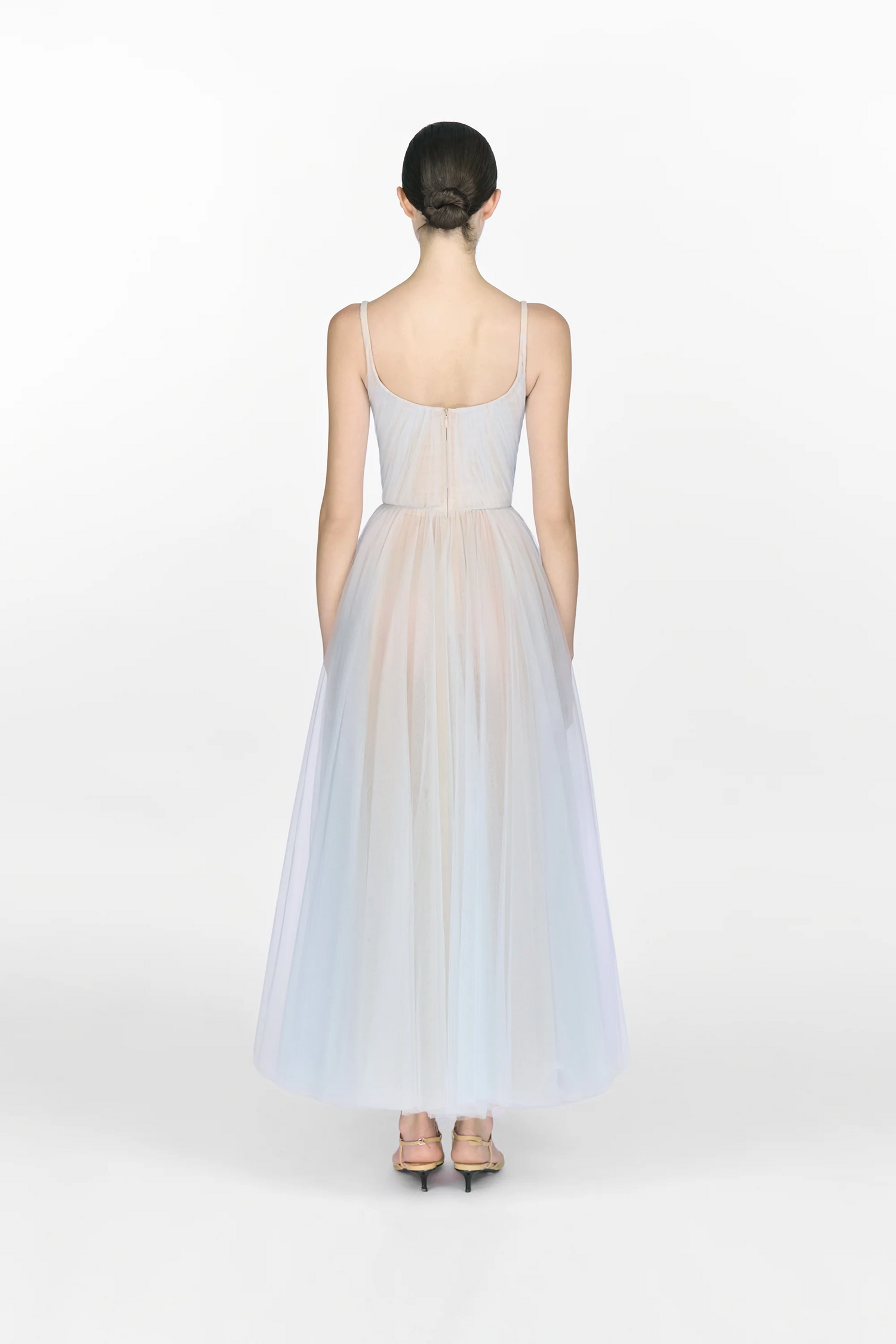 Montsand Blue Draped Tulle  Dress