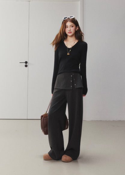 OTEBANBASS Ote260929 Side-Button Detail Wool Trousers