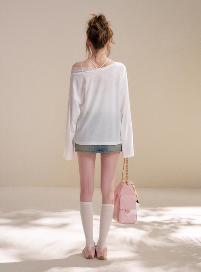 Kroche KE4054 Off shoulder lace top