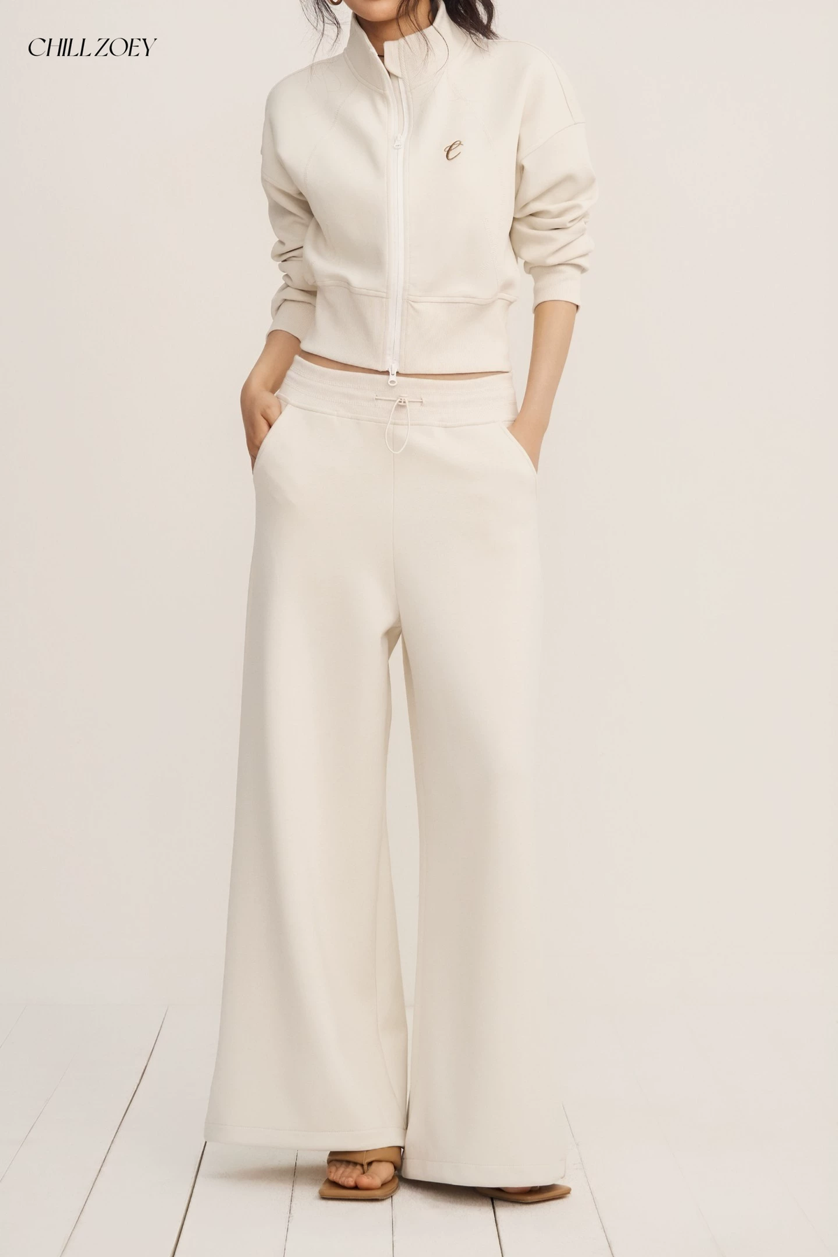 Chill Zoey Sweatshirt &amp; Straight-Leg Pants Set(2color)