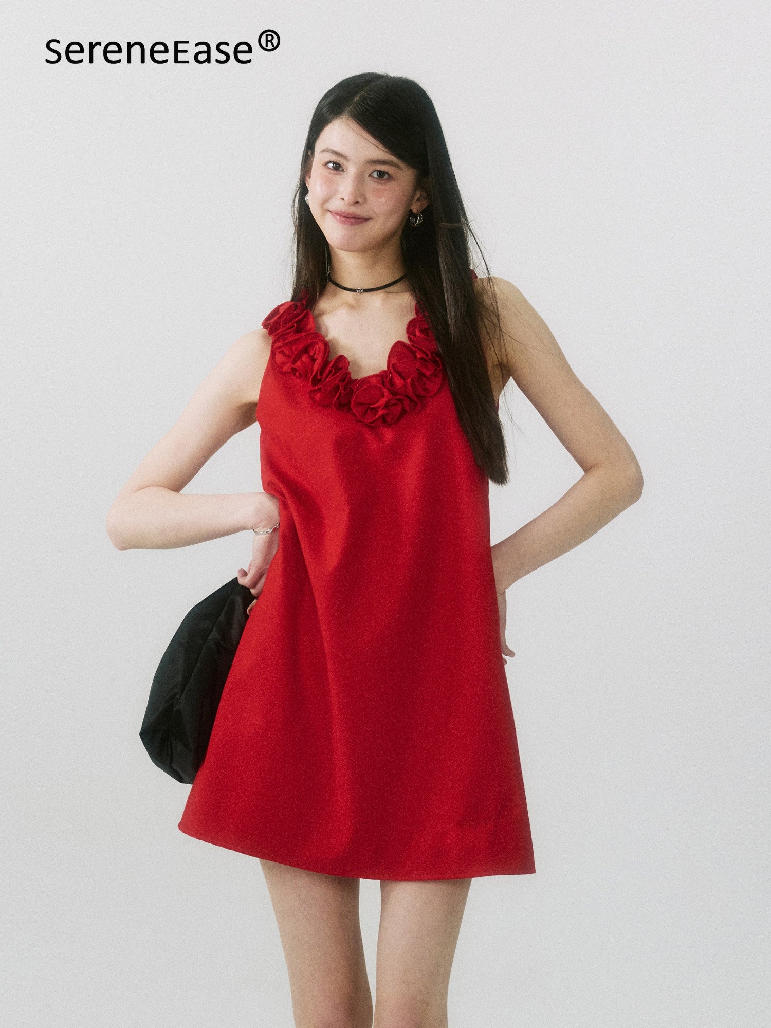 Serene Ease French Twisted Rose Sleeveless Dress
