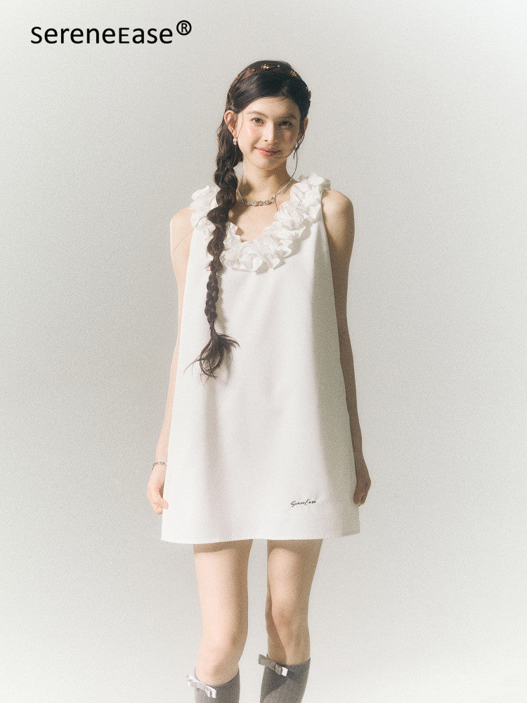 Serene Ease French Twisted Rose Sleeveless Dress