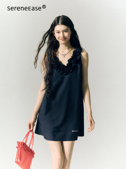 Serene Ease French Twisted Rose Sleeveless Dress