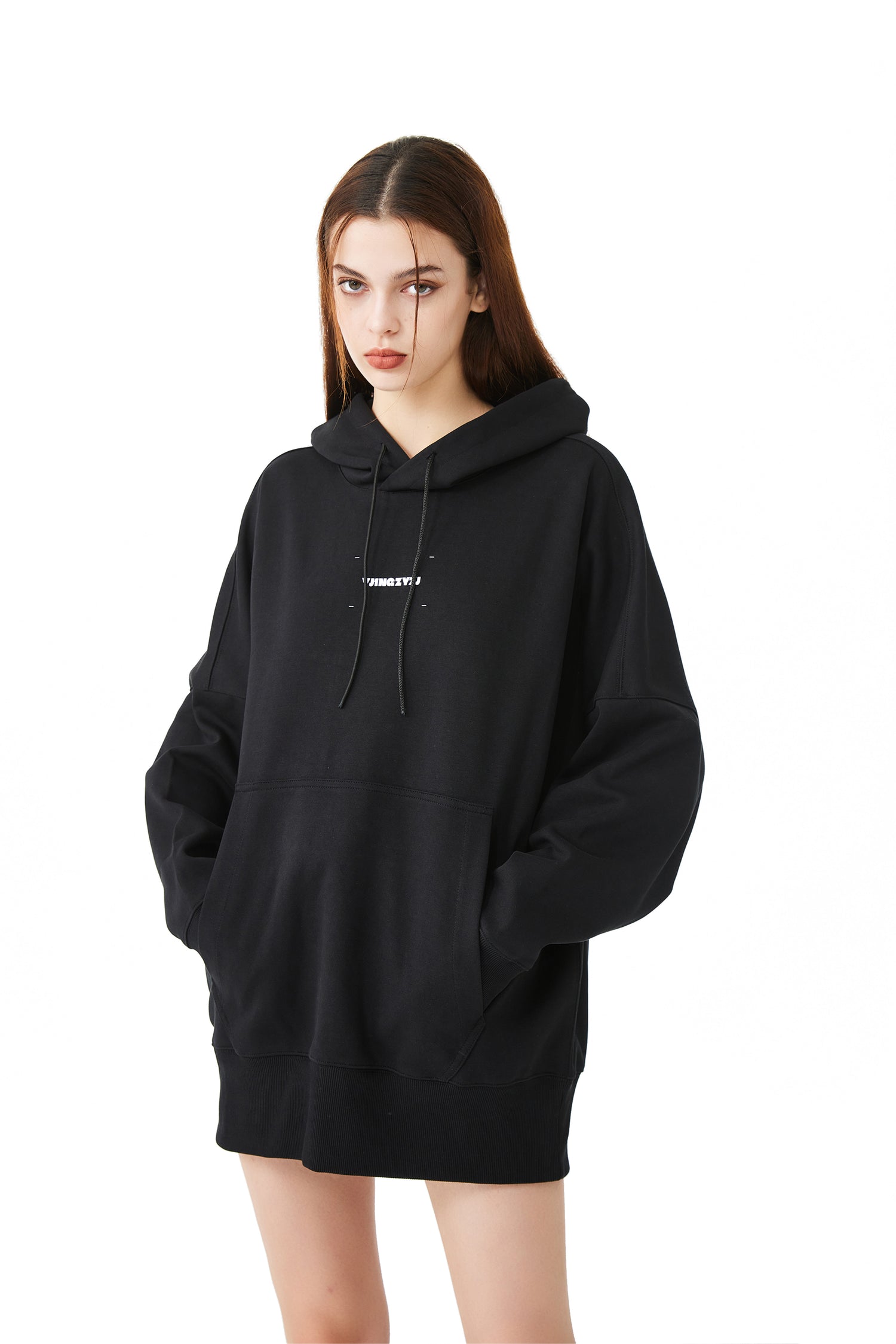 YJ1NGZYZJ PRINTED HOODIE IN BLACK