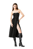 YJ1NGZYZJ TUBE ZIPPER DRESS IN BLACK