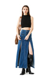 YJ1NGZYZJ HIGH-SLIT DENIM SKIRT