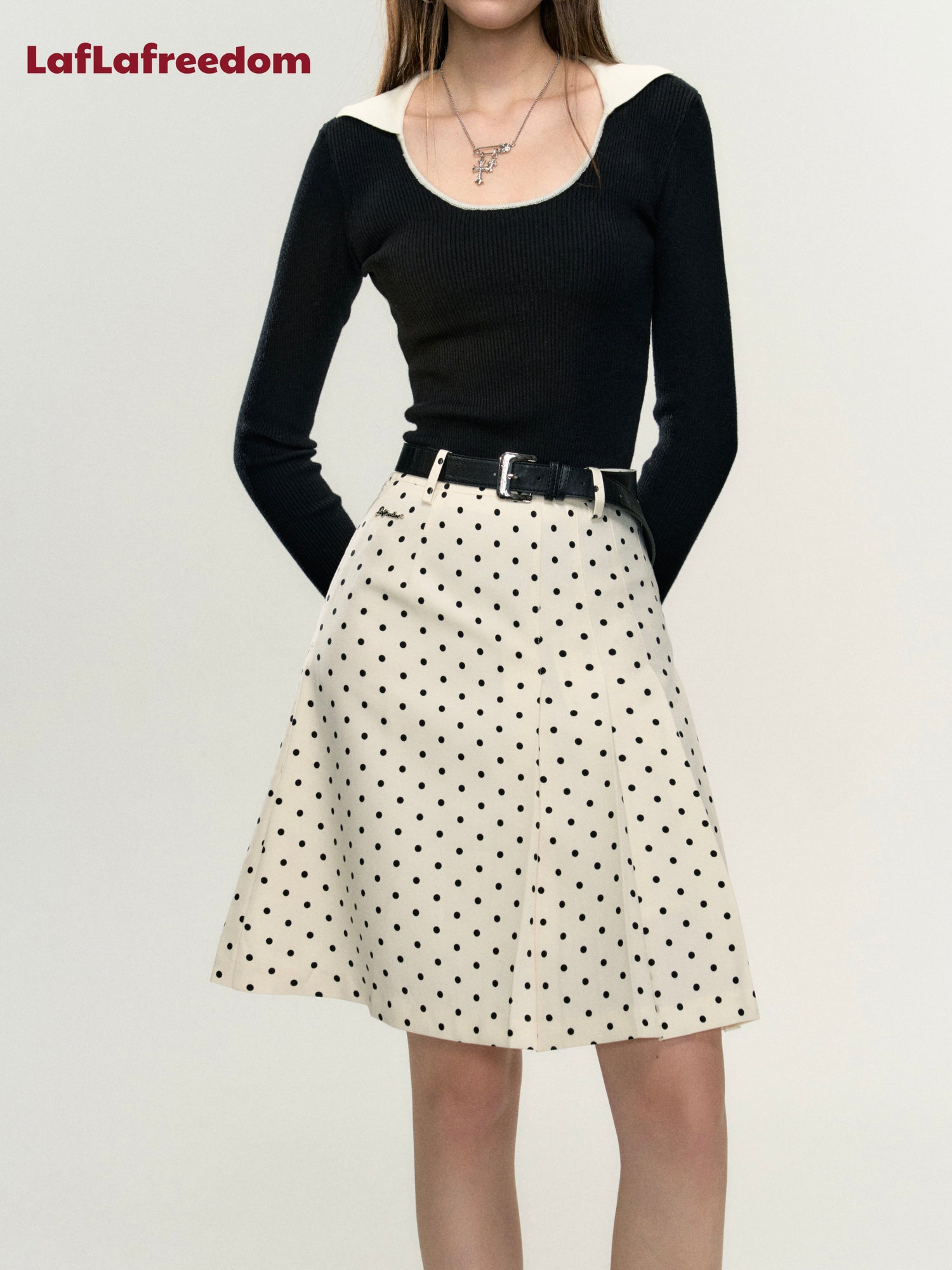 Lafreedom Dot Midi Skirt(2color)