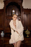 FINDYAWINGS White Fur Collar Coat