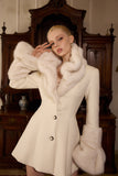 FINDYAWINGS White Fur Collar Coat