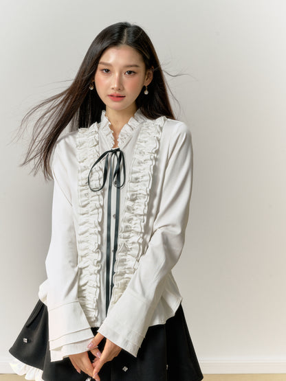 Lafreedom White Lace Bow Shirt