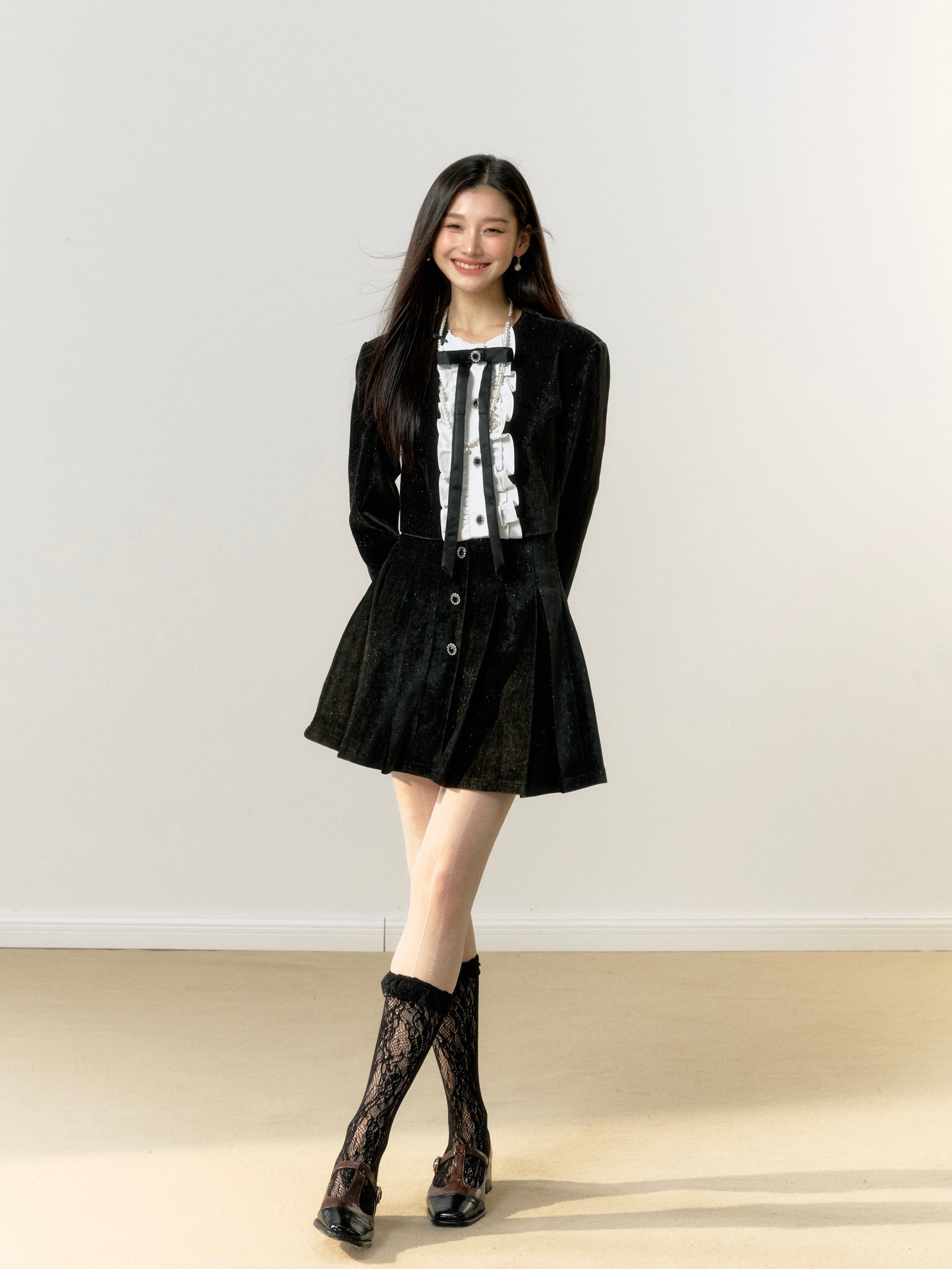 Lafreedom Lace Collar Black Velvet Set(SEPERATE)