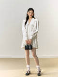 Lafreedom White Shirt Pleated Mini Dress