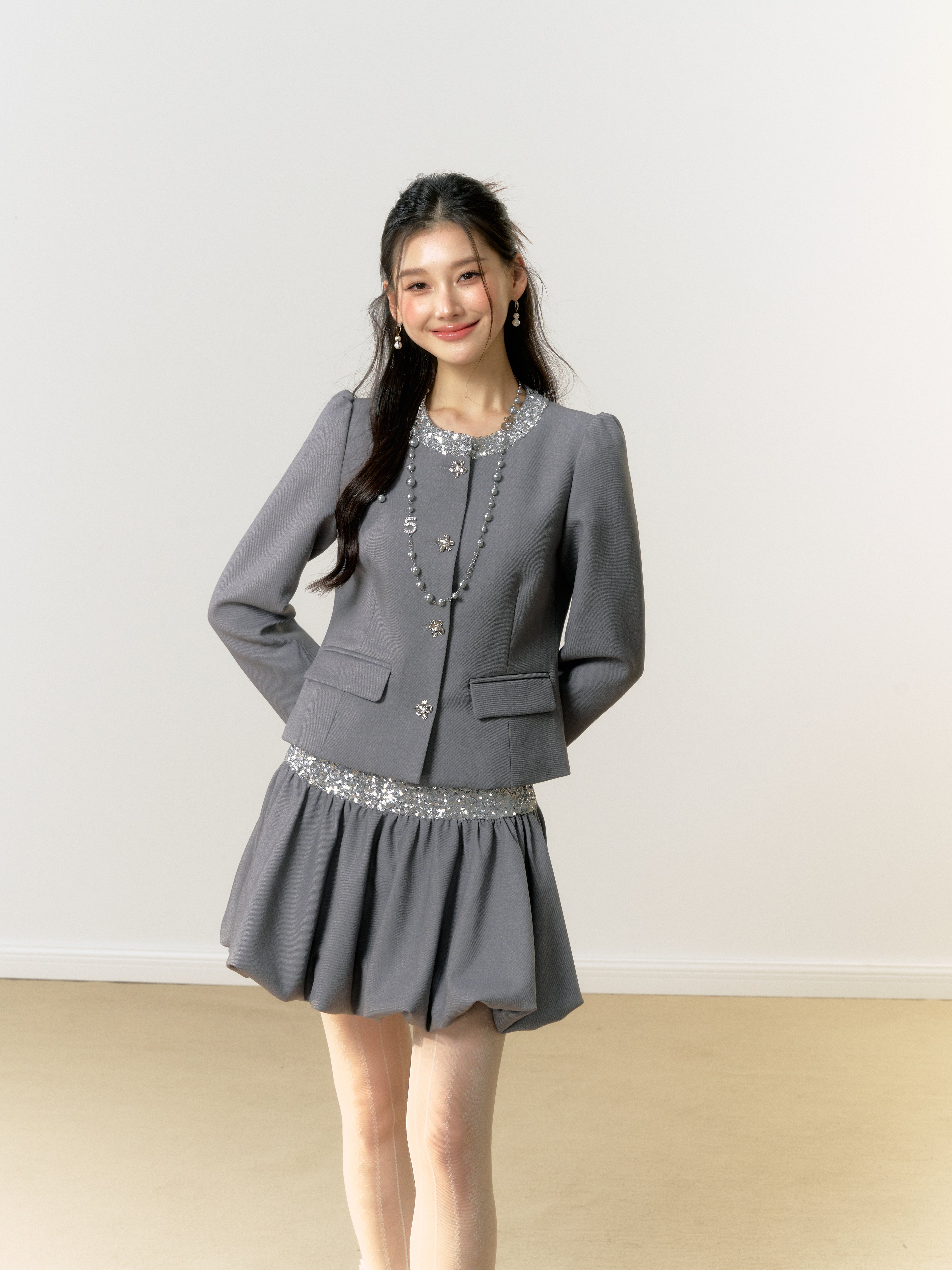 Lafreedom Sequin Grey Set(Jacket or Skirt)