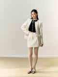 Lafreedom White Bow Twist Set(Jacket or Skirt)