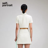 Self-Portrait Ivory White Rhinestone Suit
