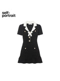 Self-Portrait Black bow-knot knitted dress