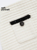 Self-Portrait Ivory Sequin Waffle-Knit Set (SEPARATE)