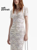 Self-Portrait Ivory V-Neck Lace Dress