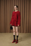 DIANA VEVINA D42W06ZY267A red tassel pullover sweater