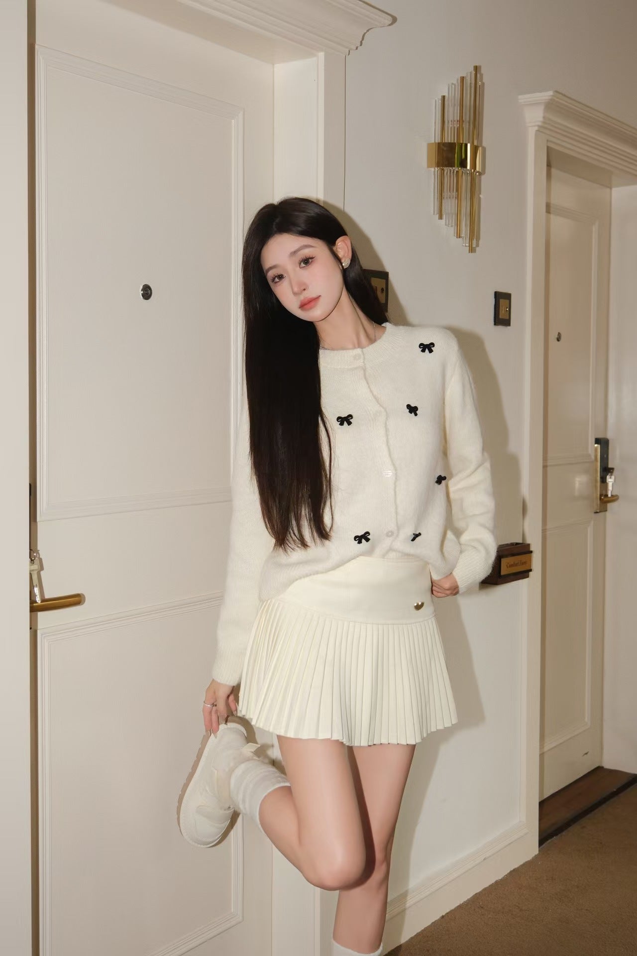 West.Y Winter wool All-in-one Skirt (White)