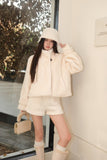 West.Y Winter Plush Peplum White Shorts