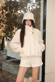 West.Y Winter Plush Peplum White Shorts