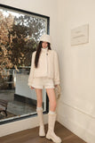 West.Y White Round Leader Pullover Sweater