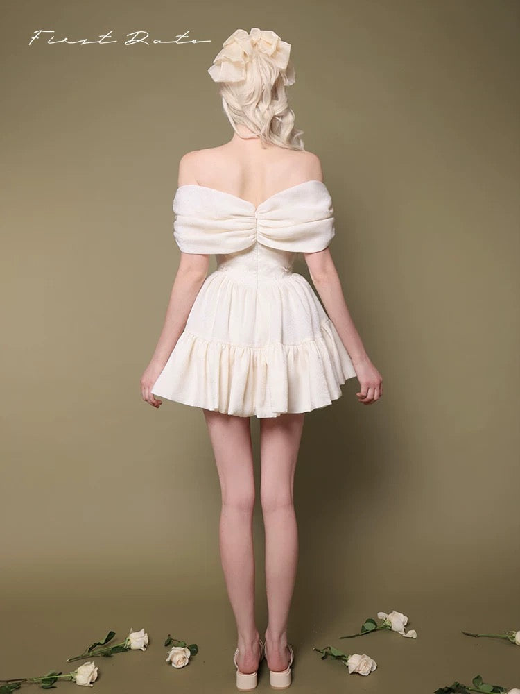 First Date Off-Shoulder Bow Dress