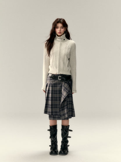 VIA PITTI V25AS010 Irregular plaid skirt