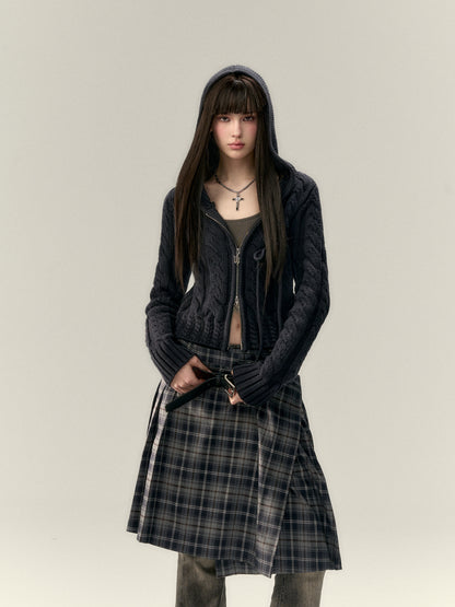 VIA PITTI V25AS010 Irregular plaid skirt