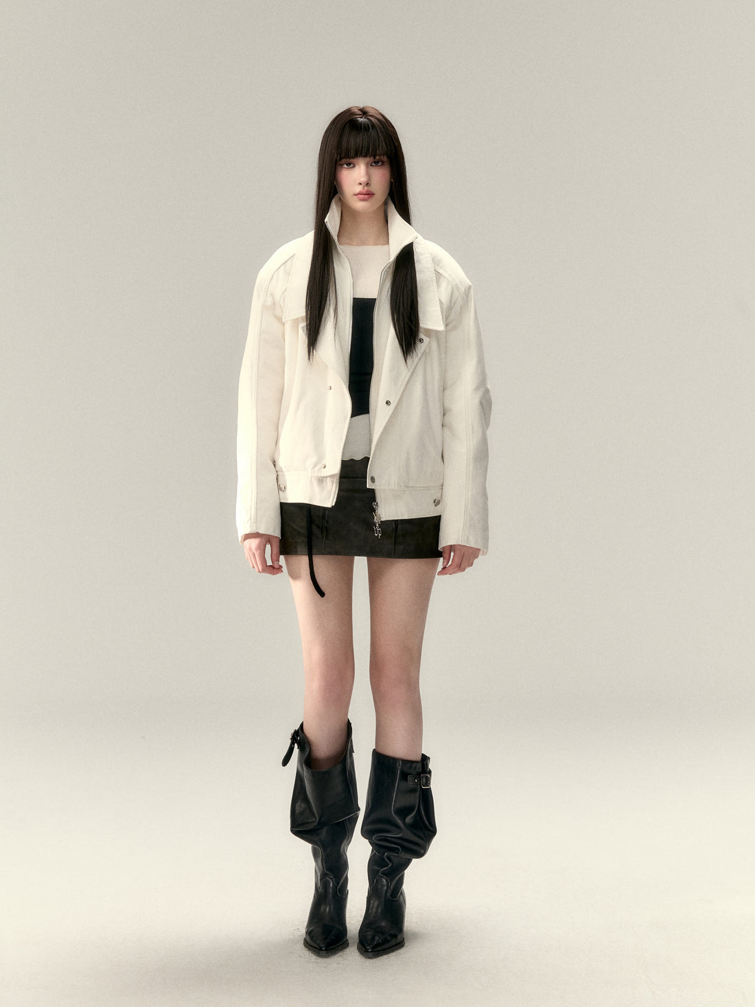 VIA PITTI V24DC294 Thickened faux rabbit fur jacket