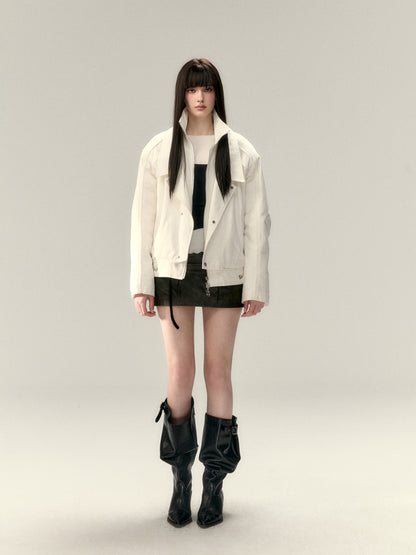 VIA PITTI V24DC294 Thickened faux rabbit fur jacket(2color)