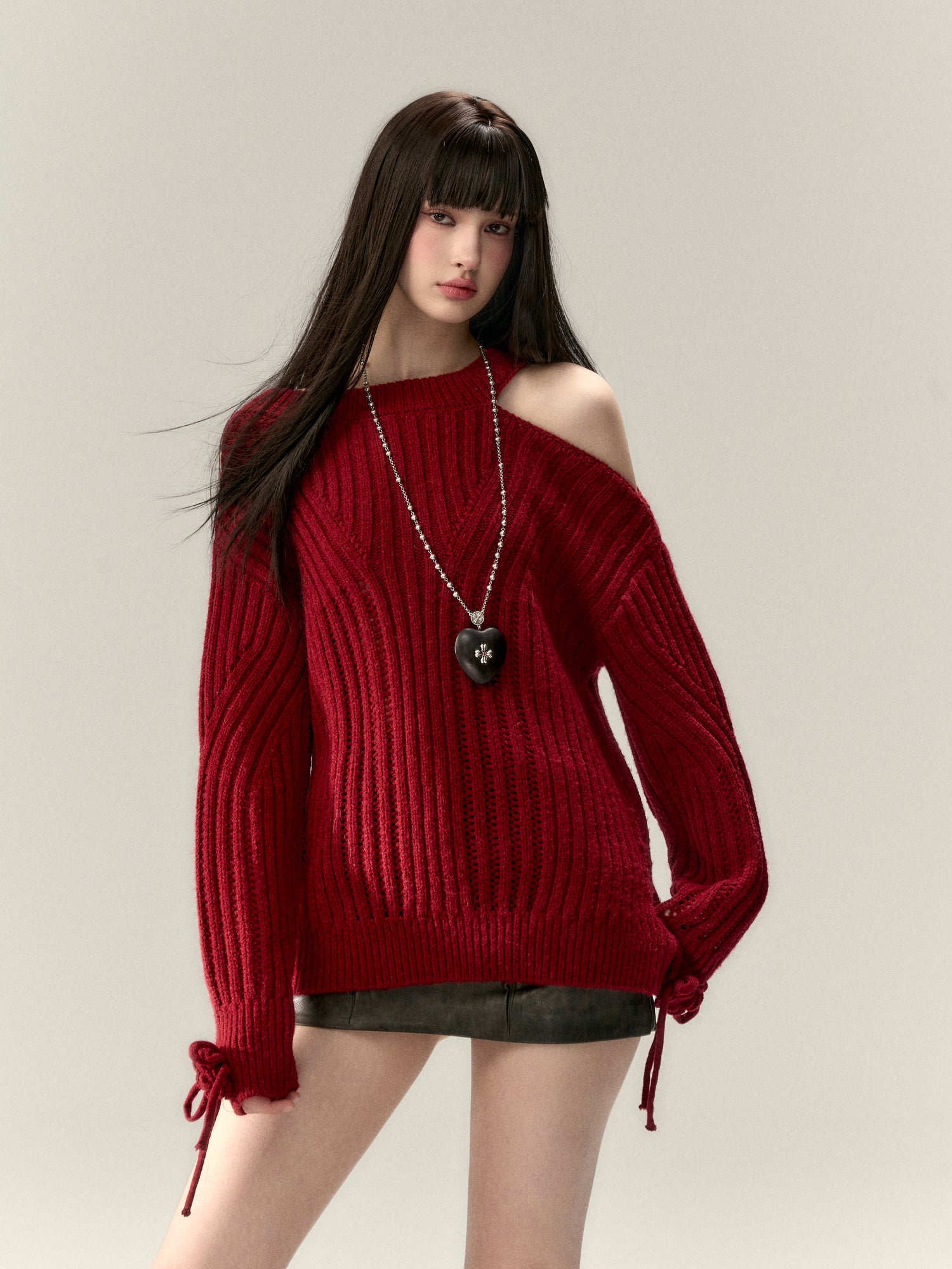 VIA PITTI V25AK086 Reversible sweater with irregular neckline(3color)