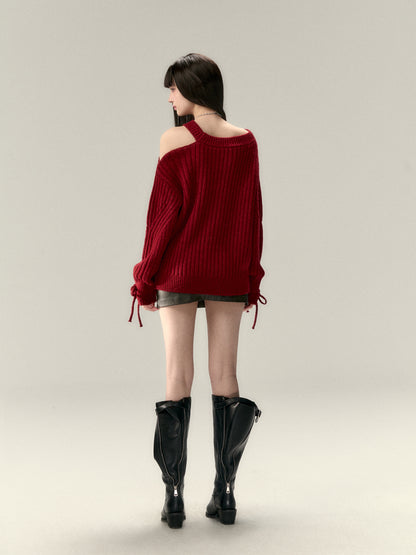 VIA PITTI V25AK086 Reversible sweater with irregular neckline(3color)