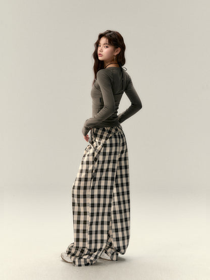 VIA PITTI V25AP042 Pleated plaid pants(2color)