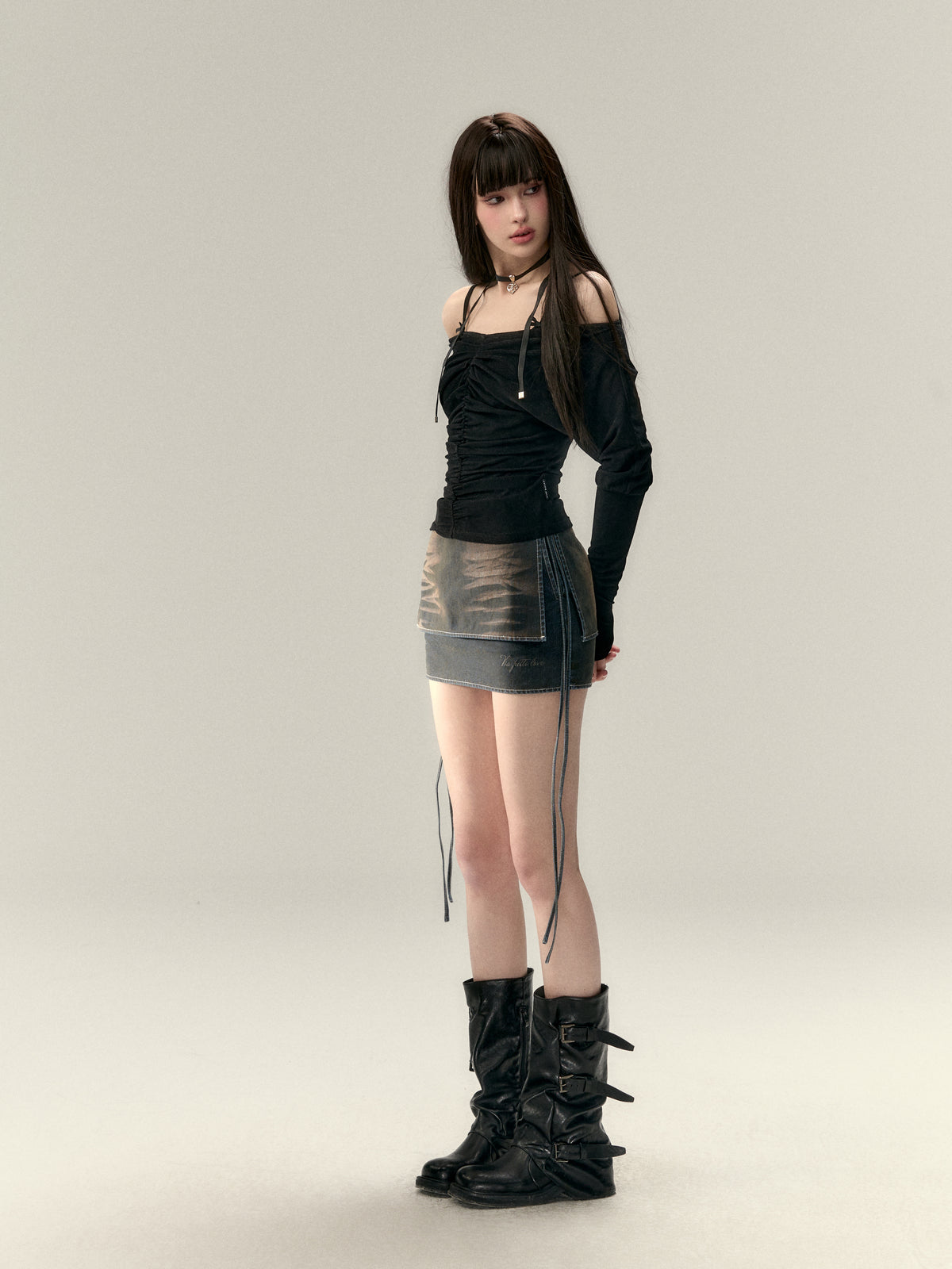 VIA PITTI V25ATP029 Off-shoulder top