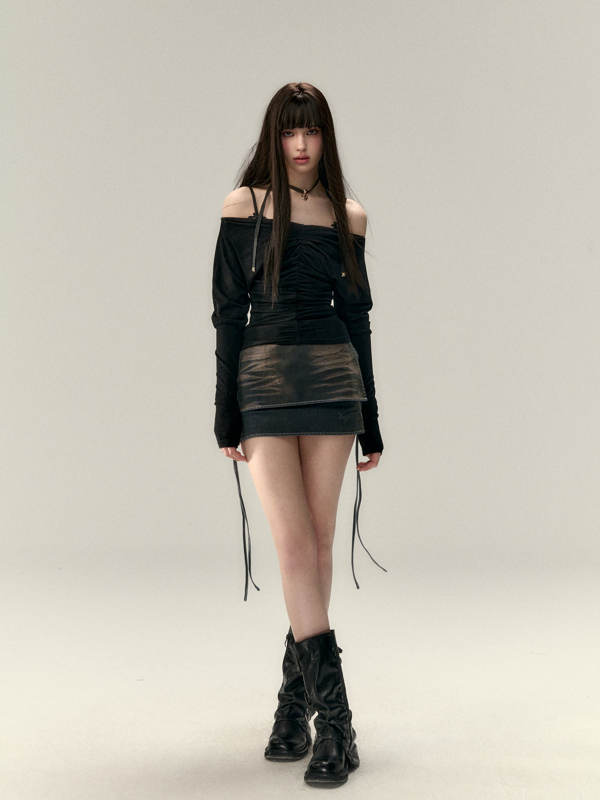 VIA PITTI V25ATP029 Off-shoulder top