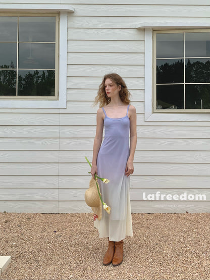 Lafreedom LAC350407 Gradient mesh camisole dress