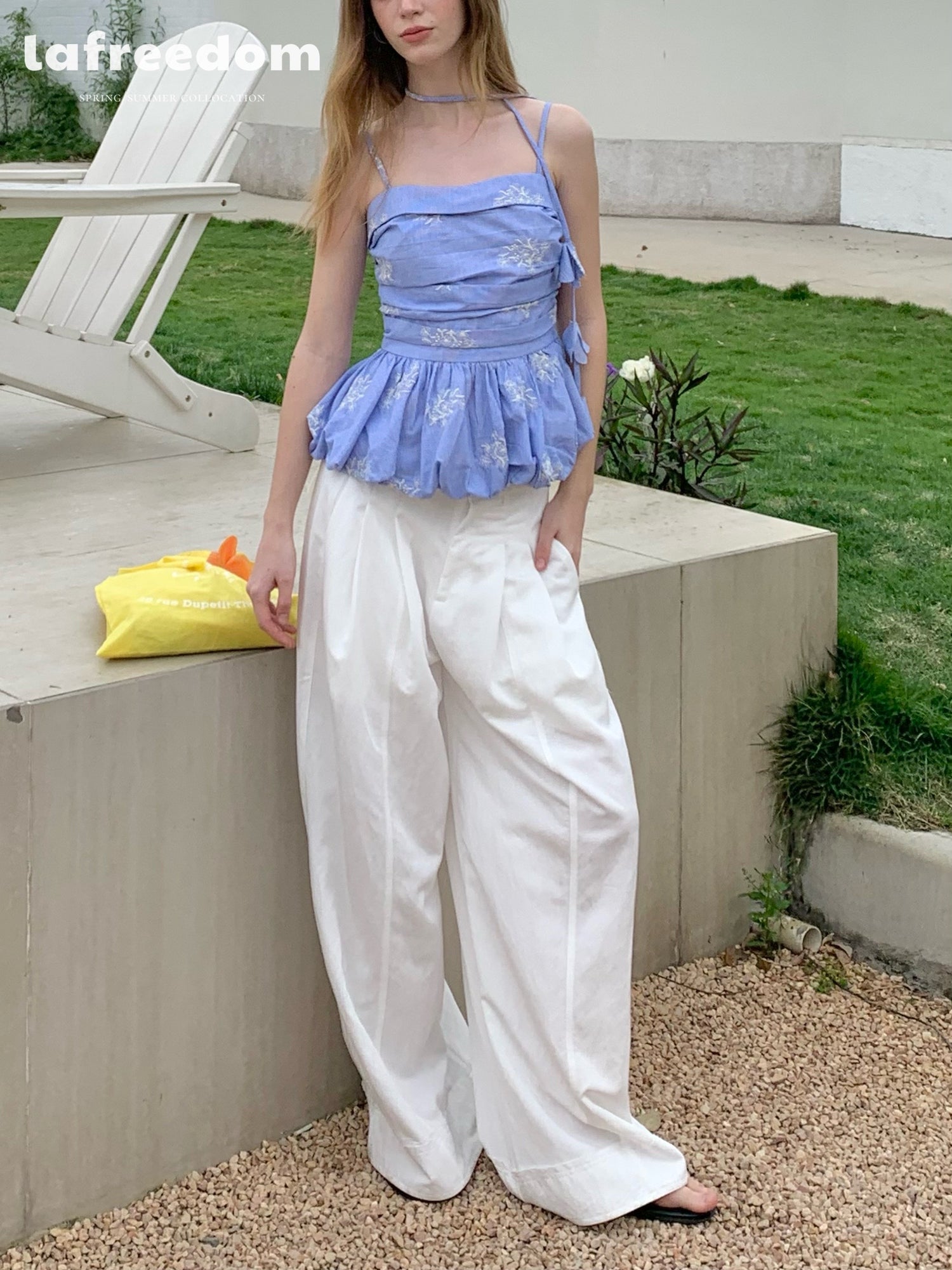 Lafreedom LAF350413 Simple and casual wide leg pants