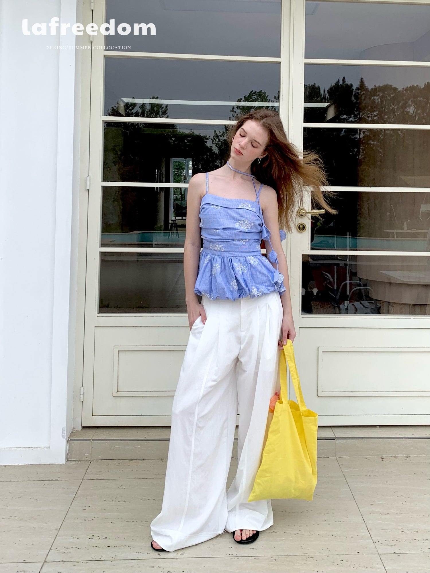 Lafreedom LAF350413 Simple and casual wide leg pants