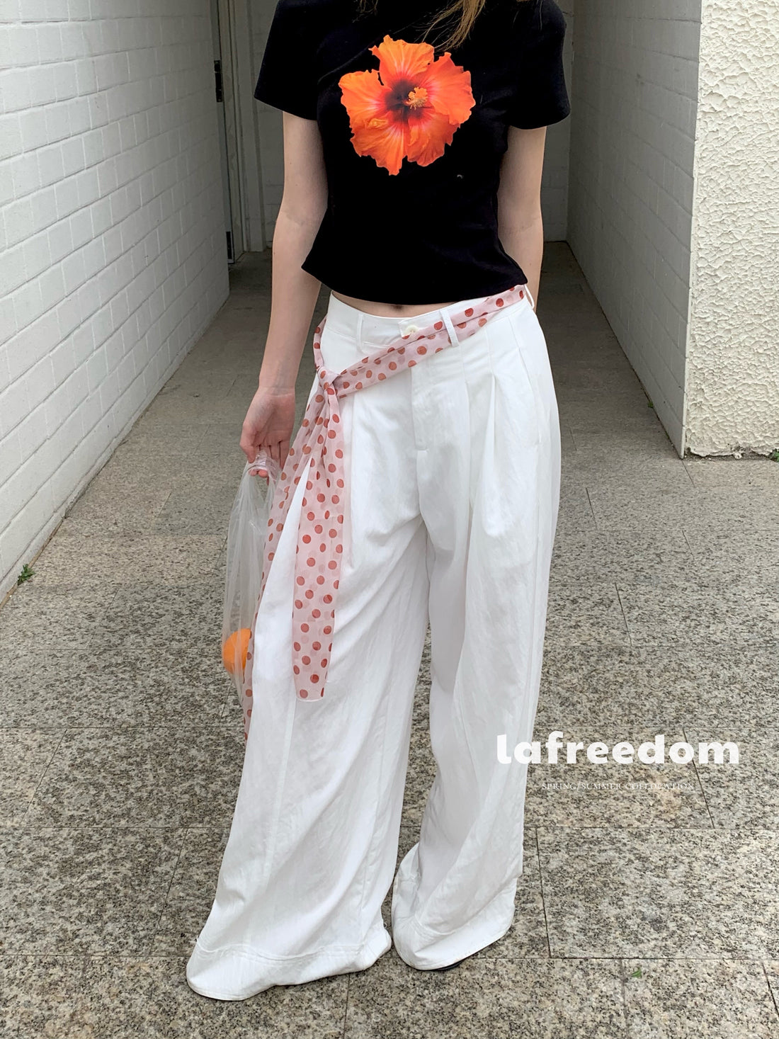 Lafreedom LAF350413 Simple and casual wide leg pants