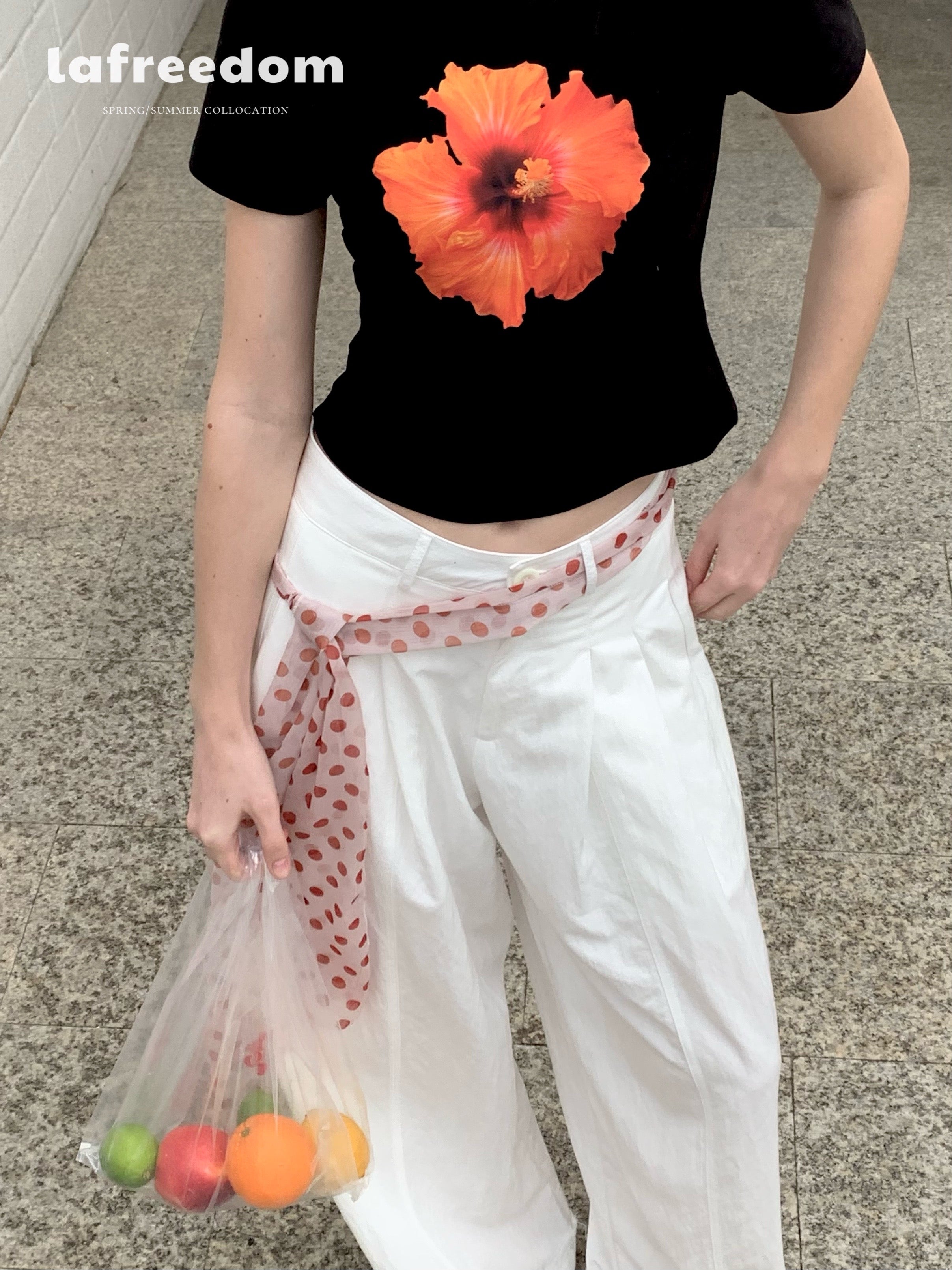 Lafreedom LAF350413 Simple and casual wide leg pants