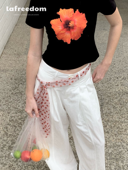 Lafreedom LAF350413 Simple and casual wide leg pants