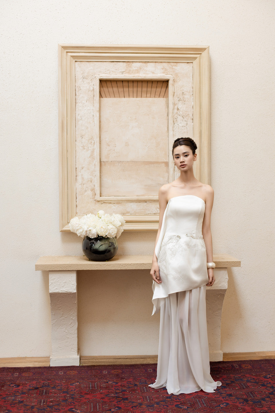 GORGEOUS Hand embroidered strapless maxi dress