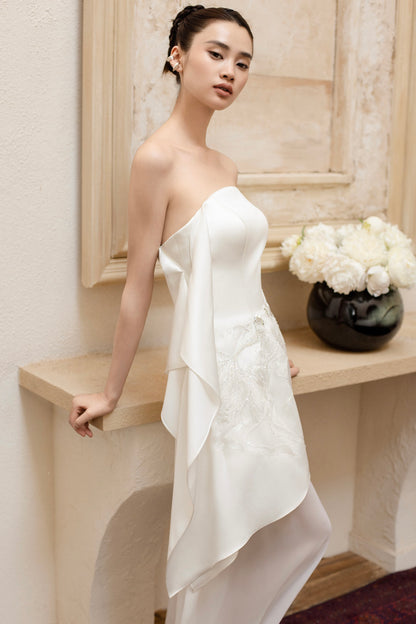 GORGEOUS Hand embroidered strapless maxi dress