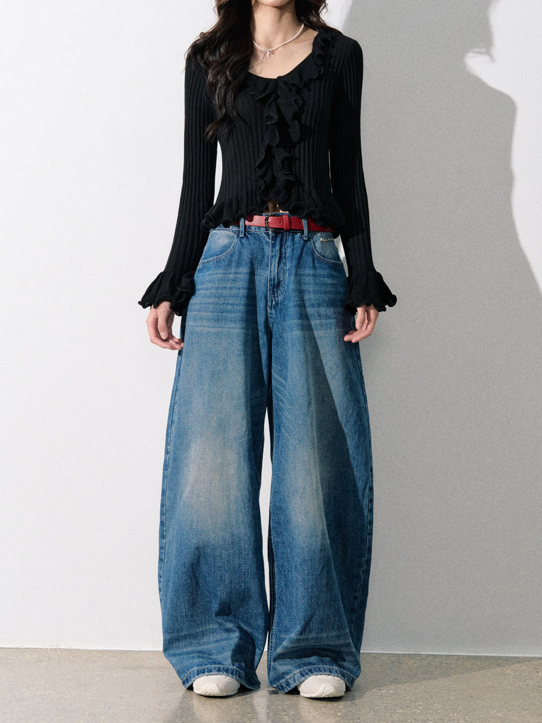 Lafreedom LAF350805 American retro wide leg jeans