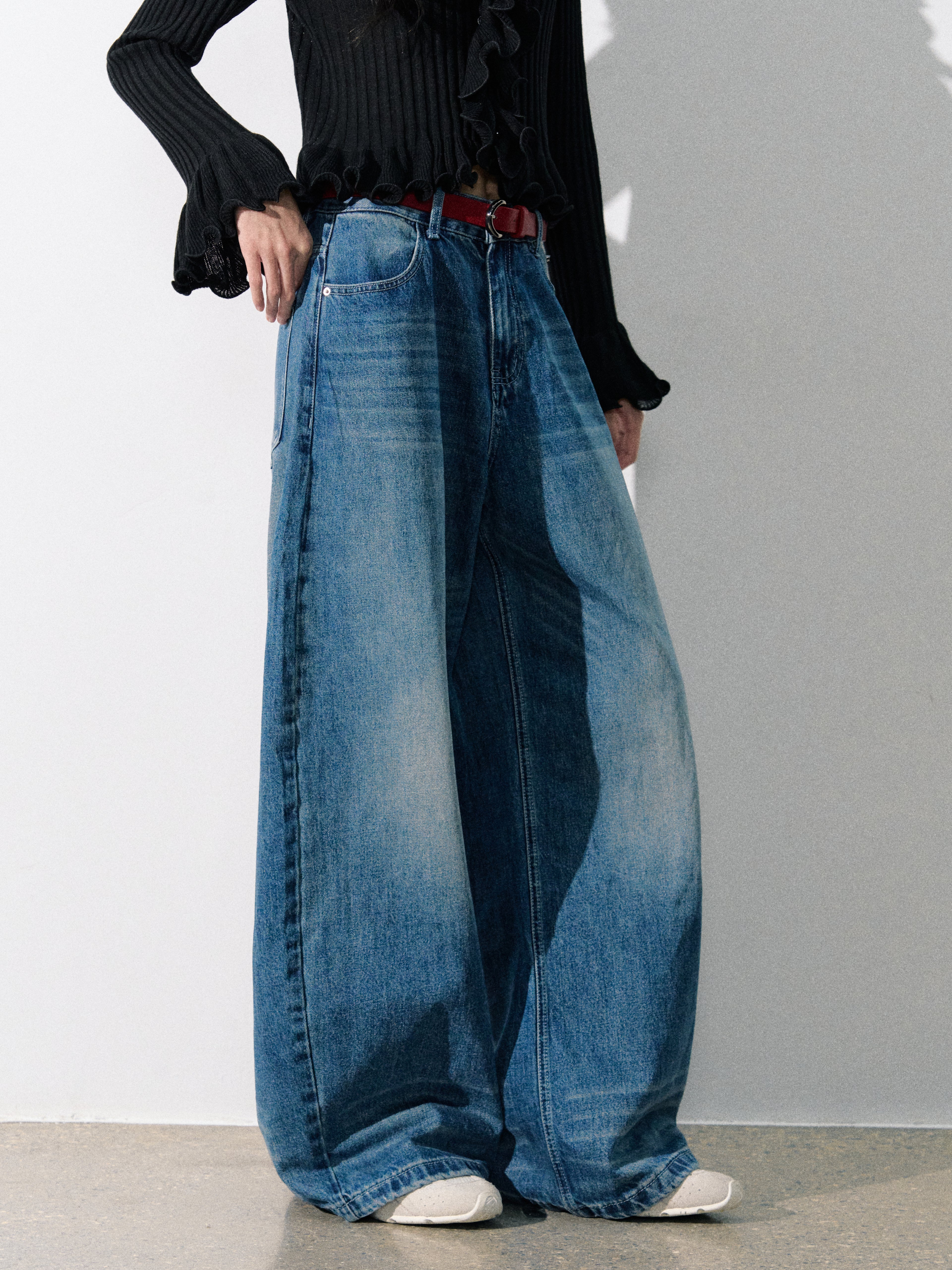 Lafreedom LAF350805 American retro wide leg jeans