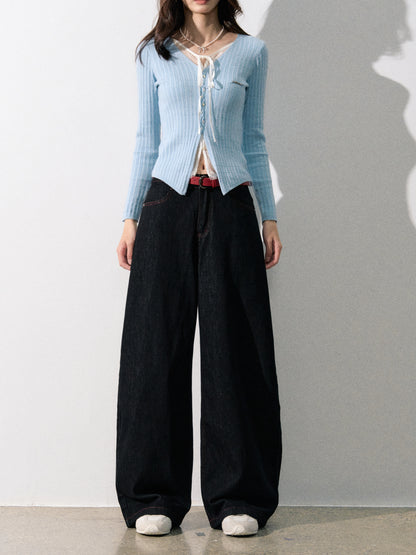 Lafreedom LAF350809 Heart embroidered loose jeans
