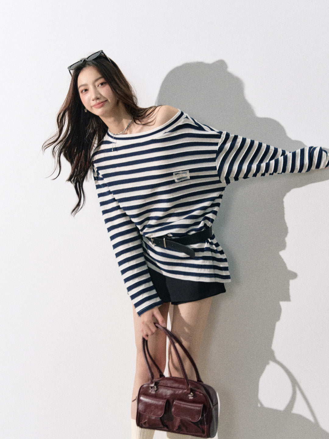 Lafreedom LAF350814 One shoulder striped top